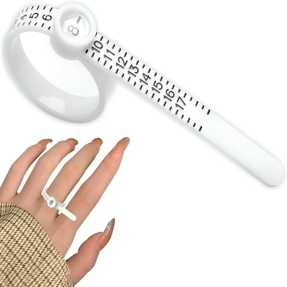 DESIGNICE Ring Sizer with Enlarged Window Reusable Ring Measuring Tool Measure Finger Size Accurately 1-17 US Ring Size