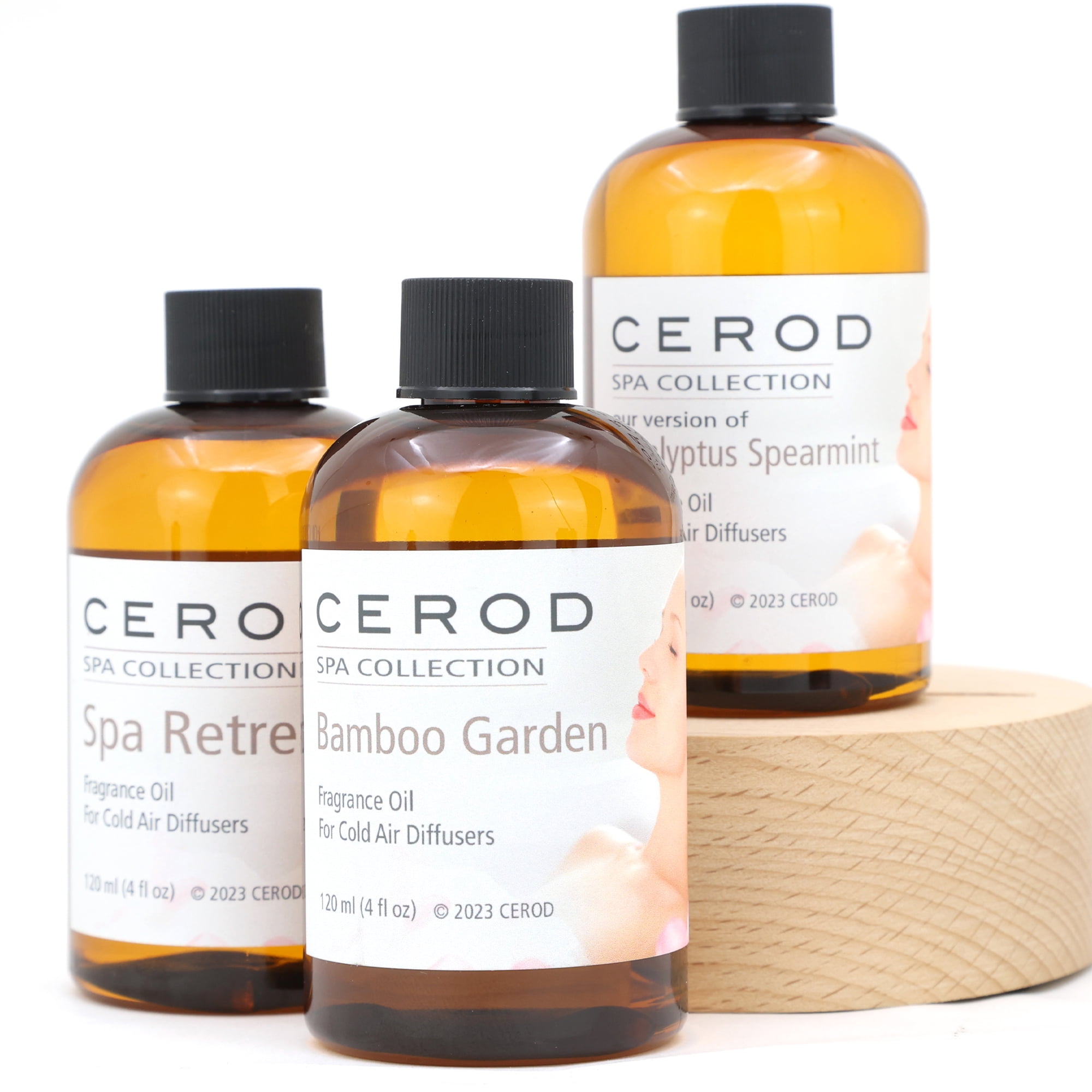 CEROD – Spa Collection Scents Set (3) - Diffuser Oil for Cold Air Waterless Diffusers -Eucalyptus Spearmint, Bamboo Garden, Spa Retreat - Aromatherapy Essential Oil Scents for Home & Office (3)