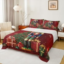 Feelyou Nutcracker Royal Guarder Bed Sheets, Merry Christmas King Sheets, Teen Kid Child Sheet Set, Breathable Home Decor, 4-Piece