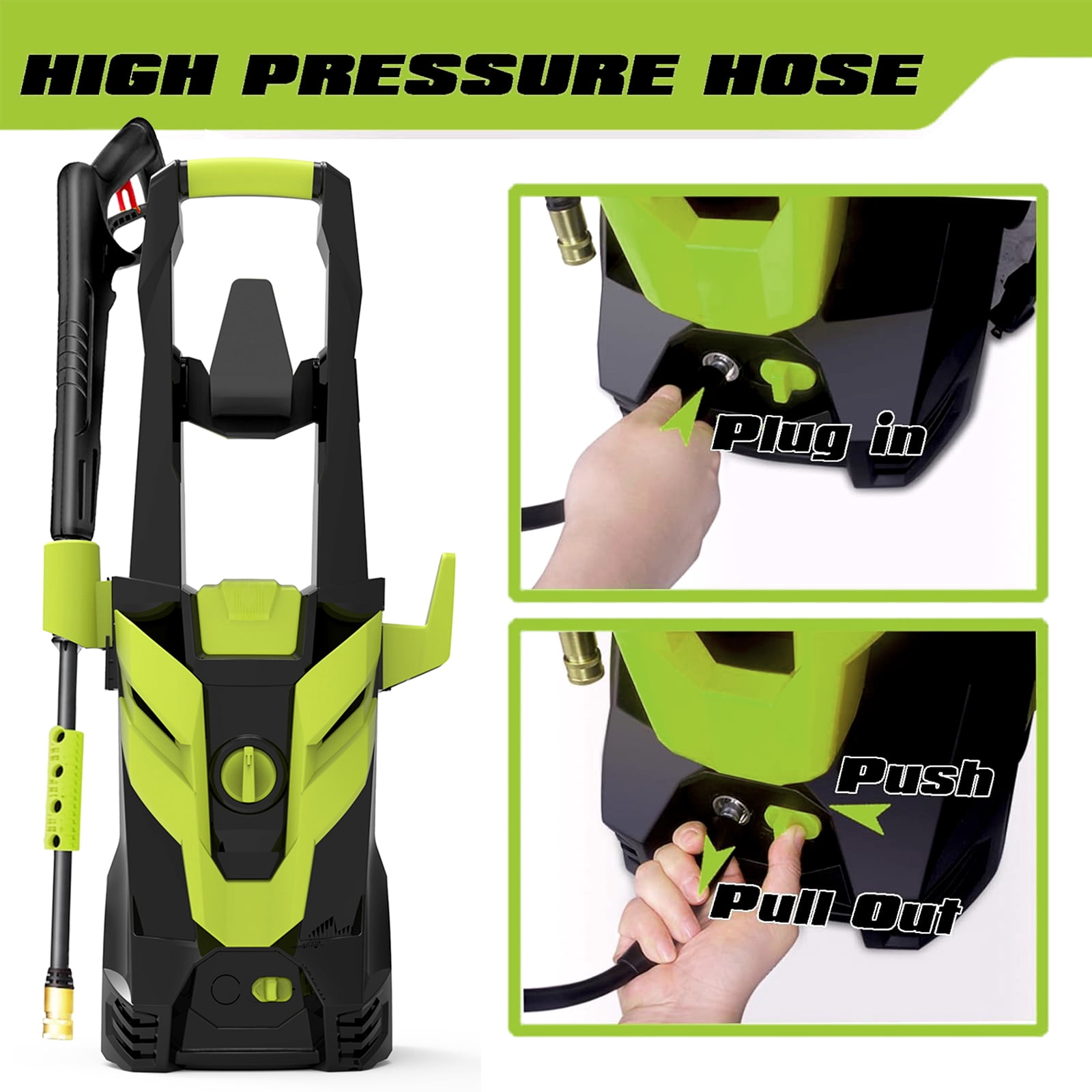 SUGIFT Electric 3500 PSI at 2.4 GPM Corded Cold Water Pressure Washer, Includes Foam Cannon