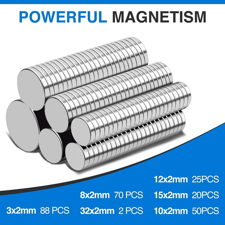 Fridge Magnets TRYMAG 255-Piece Neodymium Magnet Set - 6 Sizes For ...