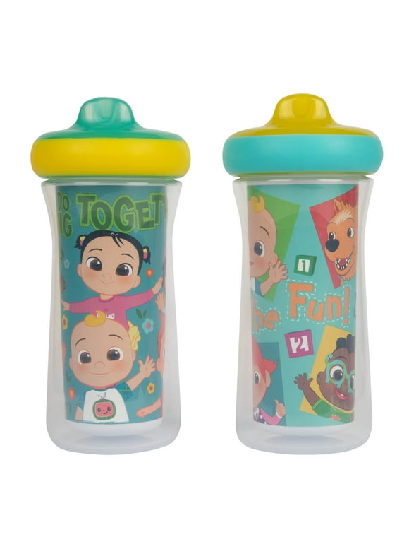 The First Years Cocomelon Kids Insulated Sippy Cups - Dishwasher Safe Spill Proof Toddler Cups - Ages 12 Months and Up - 9 Ounces - 2 Count