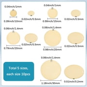 1 Box 50Pcs Metal Engraving Blanks Round Gold Tags Flat Circle Disc Engraved Stamping Tag for Jewelry Making Necklace Pets Plants Door DIY Craft Findings