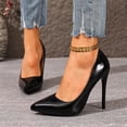thumbnail image 3 of Stylago Women's Closed Pointed Toe High Heels Dress Wedding Pumps Shoes Leather Trendy Stiletto for Ladies Work Business Size 10 Black, 3 of 5
