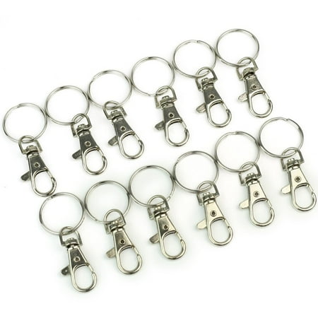 

12pcs 360 Degrees Swivel Trigger Snap Hooks with Ring (Silver)