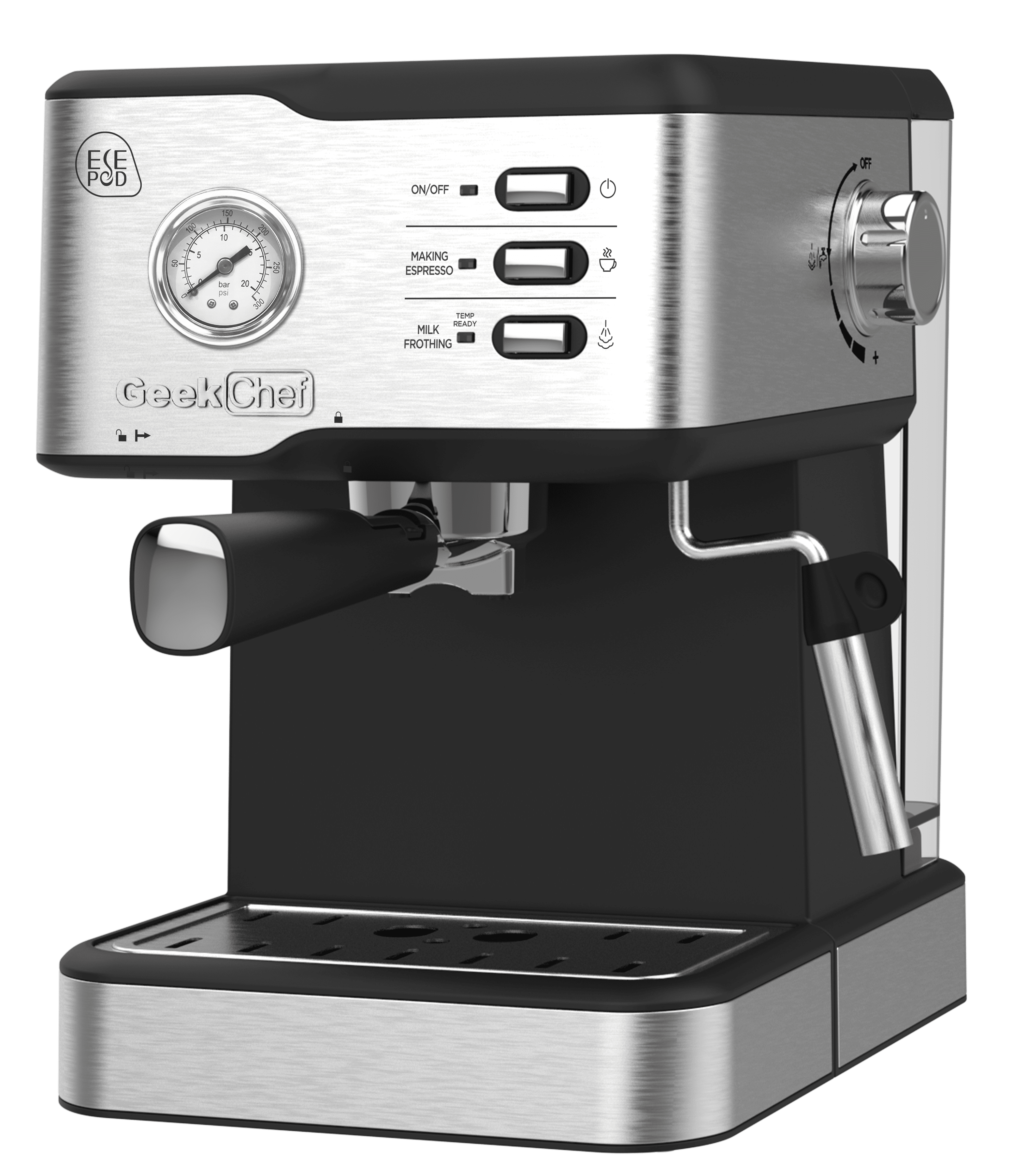 Elexnux 2-Cup Black 20 Bar Professional Compact Espresso Machine with Milk Frother  Steam Wand Thermal Fast Heating System GBK-F20D - The Home Depot