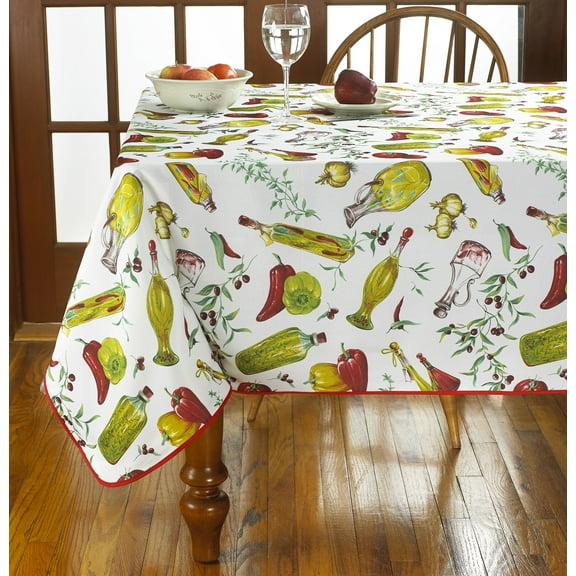 Classic Euro Temptations Tablecloth With Large Vegetables Design