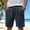 H7-Navy, variant on Havenx Men's Casual Corduroy Shorts Elastic Waist Button Short with Pockets Leather Label Stretch Short Pant Summer Beach Breathable Lightweight Clothing,Navy L