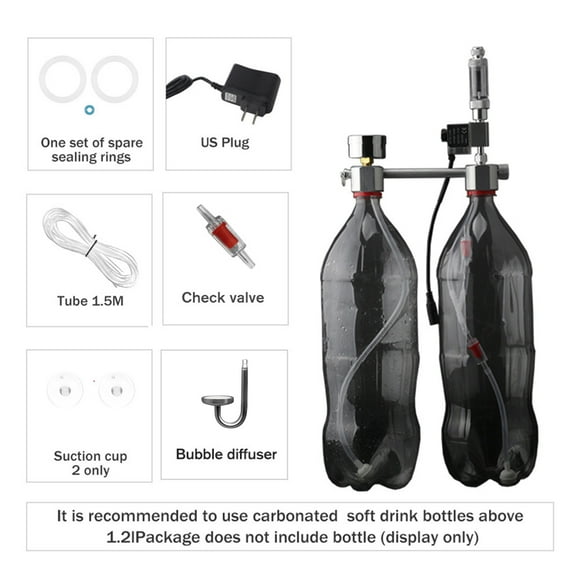 Gas generator,Kit Co2 With Valve Bubble Diffuser Co2 Kit Co2 Carbon Dioxide Kit Diy Co2 Kit With Valve Bubble Co2 With Valve Bubble Diffuser Carbon Dsfen Silver Yaliya