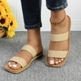 thumbnail image 4 of GJPBGK Women’s Double Strap Slide Sandals Casual Flat Summer Shoes Slip-On Design for Beach & Outdoor Use, 4 of 6