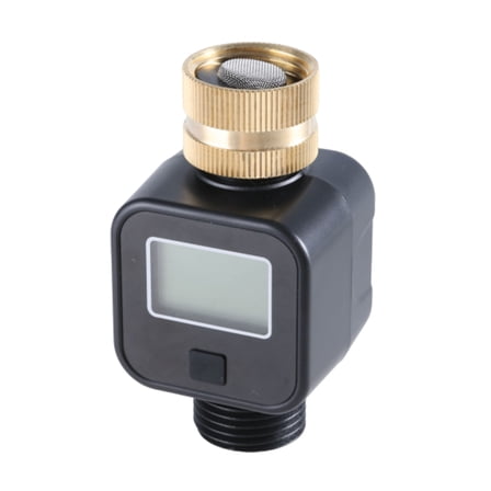 Water Flow Meter with Brass Inlet 3/4'' Thread Flowmeter IP55 Waterproof Measure Gallon/Liter Consumption and Flow Rate