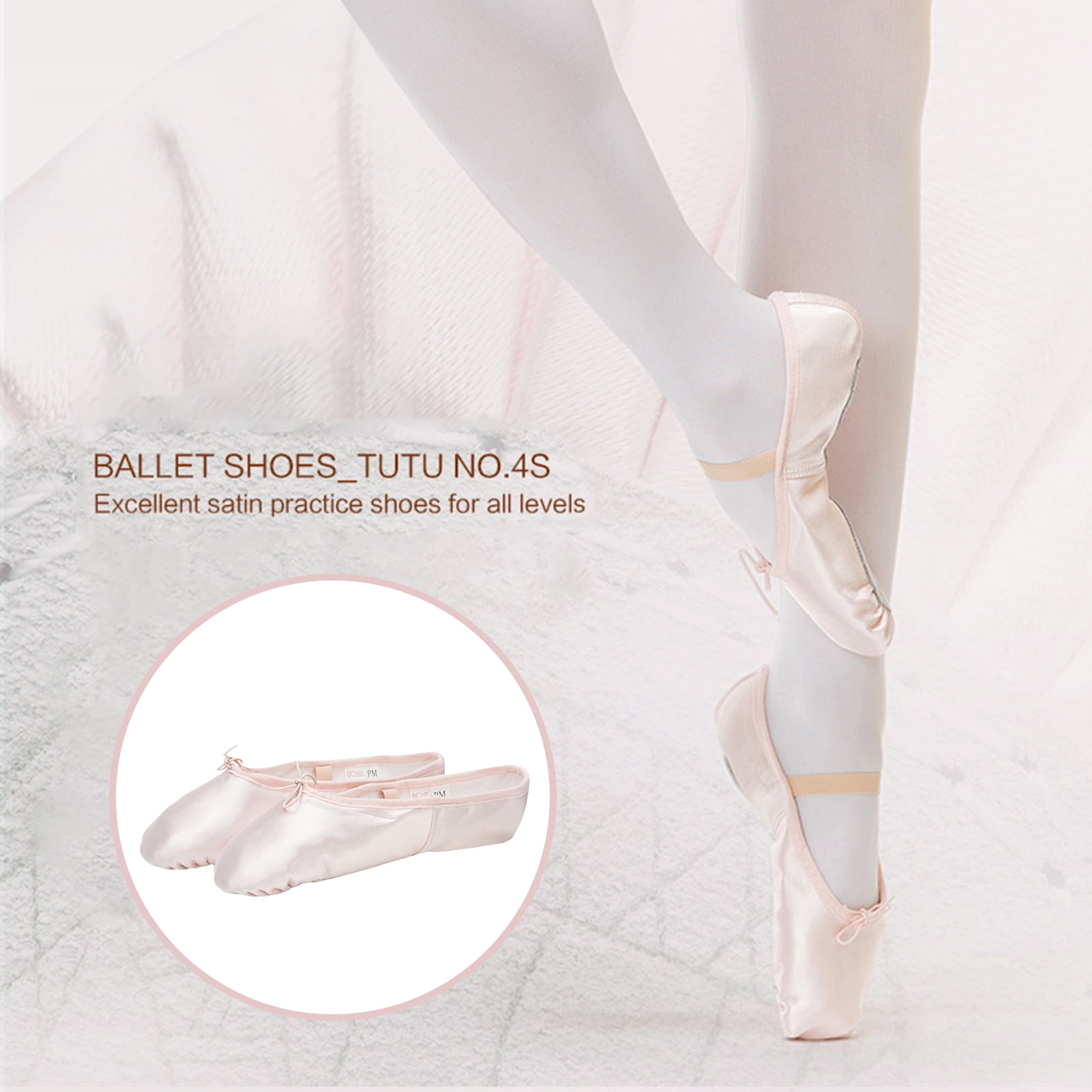 Professional Satin Ballet Pointe Shoes & Ribbon Ladies Kids Dance Toe Shoe US3-9 