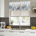 thumbnail image 4 of 2 Pack Valances for Window, Blue Eucalyptus Coastal Short Curtains for Kitchen Bedroom Living Room, Beach Starfish Shell Nautical Rod Pocket Small Window Treatment Valance Drapes 42 x 12 Inch, 4 of 8