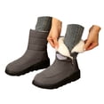 thumbnail image 3 of XIMIN Womens Mens Waterproof Thermal Fleece Lining Anti Skid Mid Calf Boots Fully Fur Lined Slip On Ankle Booties Waterproof Thickening Fuzzy Winter Snow Shoes, 3 of 7