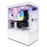 Suevery Gaming PC Desktop, AMD Ryzen 5 5500, Radeon RX 6500XT 4GB, 16GB DDR4, 512GB NVMe 3.0 SSD, RGB Fans, White