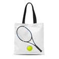 thumbnail image 1 of JSDART Canvas Tote Bag Blue Accessory Tennis Racket and Ball Green Activity Auction Durable Reusable Shopping Shoulder Grocery Bag, 1 of 1