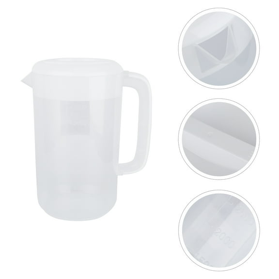 Squalise 1 Pc 4000ml Plastic Cold Water Pitcher with Lid Home Milk Tea Store Supply