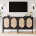 thumbnail image 2 of Soonbuy Rattan Accent Cabinet Sideboard, with Doors and Shelves,Black, 2 of 5