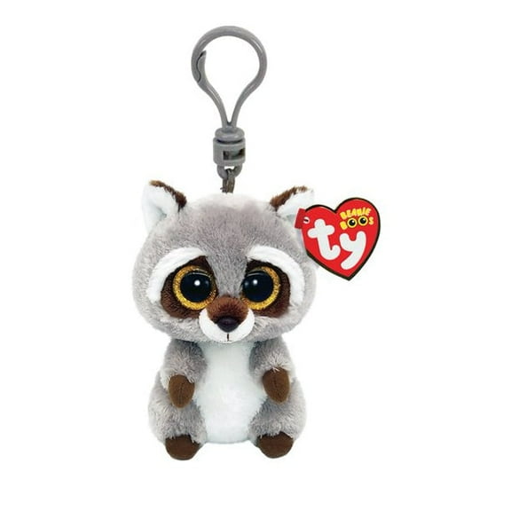 TY Beanie Boos - OAKIE the Raccoon (Glitter Eyes)(Key Clip - 3" Plush)(BONUS 1 TY CARD)
