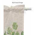 thumbnail image 5 of St. Patrick's Day Linen Curtain Valance for Bedroom/Bathroom/Kitchen/Office/Living/Dining Room Windows, Botanical Plant Watercolor Leaves Lucky Rod Pocket Topper Decorative Cafe Drapes Panel 60"x18", 5 of 6