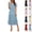 Light Blue, variant on Summer Dress for Women V-Neck Short Sleeve Tiered Smocked Waist Flowy Midi Dress with Ruffle Hem
