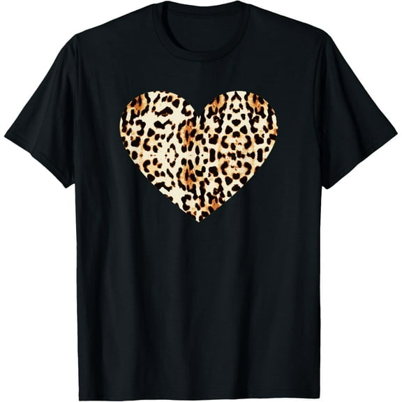 Cool Cheetah Leopard Print Heart T-Shirt T-Shirt