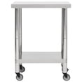 thumbnail image 4 of Mesa de trabajo de cocina VidaXL de acero inoxidable con almacenamiento, 4 of 9