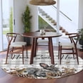 thumbnail image 3 of Large Round Rug 8Ft Washable Non-Slip, Rabbits Pine Cone Circle Area Rugs for Living Room Bedroom, Sweet Home Texture Grey Plaid Farmhouse Indoor Floor Mats Carpet Runner for Home Decor, 3 of 8