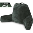 thumbnail image 2 of Standard+ Husband Pillow Dark Green Cover MicroPlush Fiber Case, Soft Easy-Care & Wash Fabric Designed, Generous Back & Side Pockets - Big Long Zipper for Remove, Perfect Fit for Your Reading Bed Rest, 2 of 8