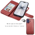 thumbnail image 4 of Tekcoo for iPhone 17 Case Wallet with ID Credit Card Holder for Women Men, Detachable Magnetic PU Leather Flip Wallet Phone Case for iphone 17 6.3" with Strap Kickstand Cover, Wine Red, 4 of 7