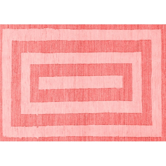 Ahgly Company Machine Washable Indoor Rectangle Solid Red Modern Area Rugs, 6' x 9'