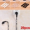 thumbnail image 3 of 20Pcs Self Stick Wire Cable Cord Clips Clamp Table Wall Tidy Organizer Holder, 3 of 5