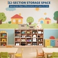 thumbnail image 2 of Studyset 5-Section Classroom Coat Locker, 15 Cubbies for Classrooms with Anti-tip Anchors, Daycare Cubby with 4 casters, 5 Hooks and 2 Storage Boxes, for Home/School/Kindergarten, 2 of 7