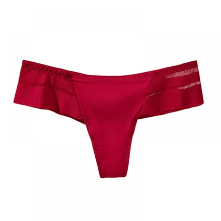 

Baywell Women s Ice Silk Thongs Low Rise Waist Sexy Panties Red S-XL