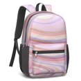 thumbnail image 2 of 17 Inch Lightweight Backpack,PVC Waterproof Oxford Fabric, Ergonomically Designed, with Large Capacity, Aqua Blue Watercolor, 2 of 5