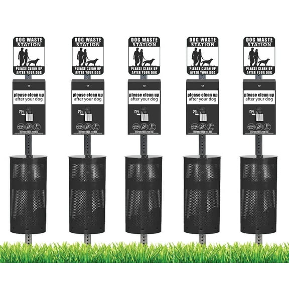 Pet Waste Station / Dog Waste Stations - Everything Included - Free 400 dog waste bags and 25 can liners
