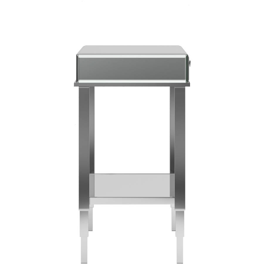 Chelsea Lane Pacey Mirrored Sofa Table with Metal Frame, Chrome