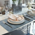 thumbnail image 3 of 4Pcs Leather Placemats with Coasters Rectangle Dual-Sided Unique PU Table Mats Heat Resistant Placemats for Dining 12" x 18", 3 of 8