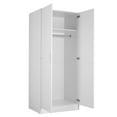 thumbnail image 2 of Madesa Wardrobe Armoire Closet Hanging Storage Cabinet 2 Doors with Shelf 31"L Organization Unit for Bedroom and Office - White, 2 of 7