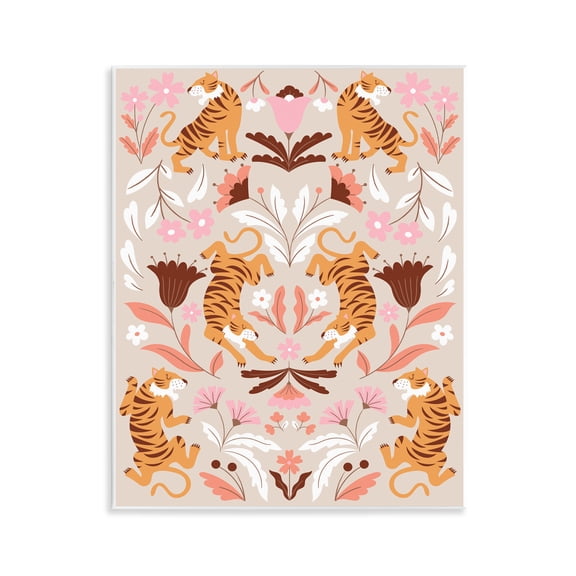 Stupell Industries Mirrored Boho Tigers Animals Painting Unframed Art Print Wall Art, 11 x 14