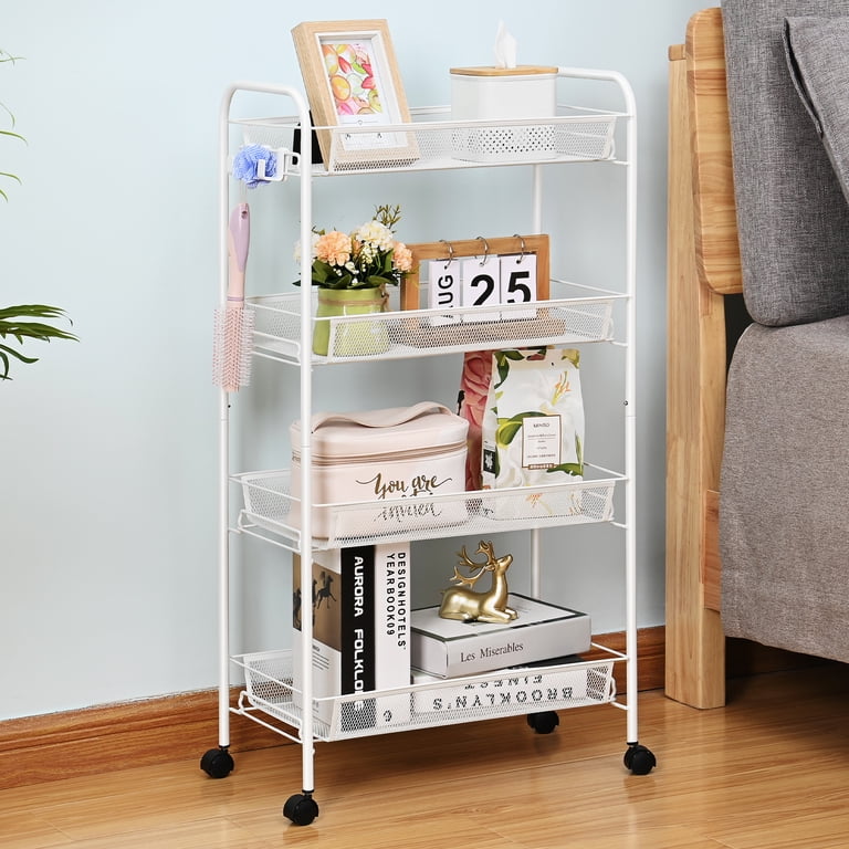 Organized Computer Cart 4 Tier Rolling Computer Cart Riousery Multipurpose 4 Tier Utility