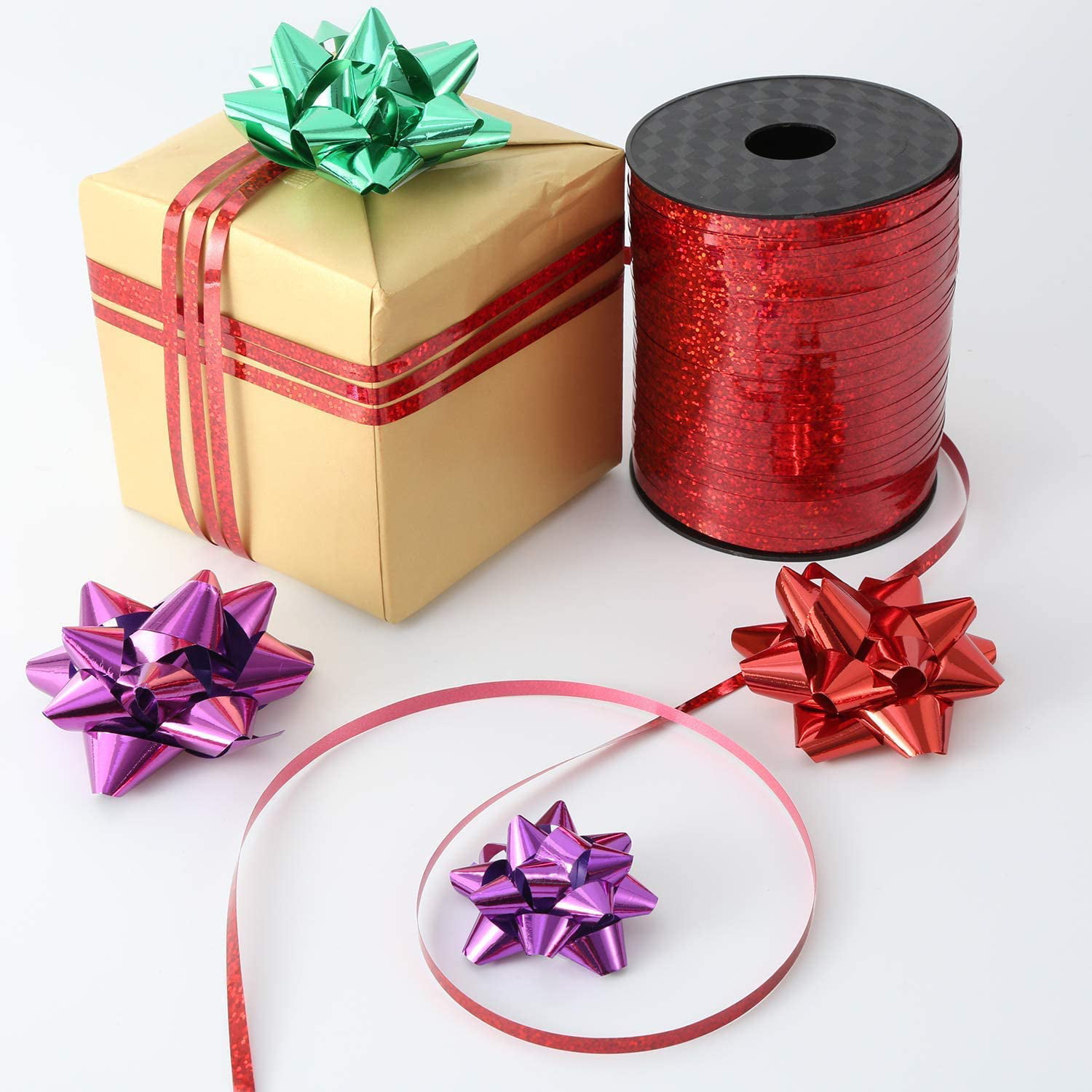 PMU Curling Ribbon - Crimped Texture Curling Ribbons for Gift Box Wrapping,  Florist Flowers, Birthday Party Decorations, Festival Art Craft & Christmas  Décor - Red 3/16 Inch X 500 Yards, Pkg/1 