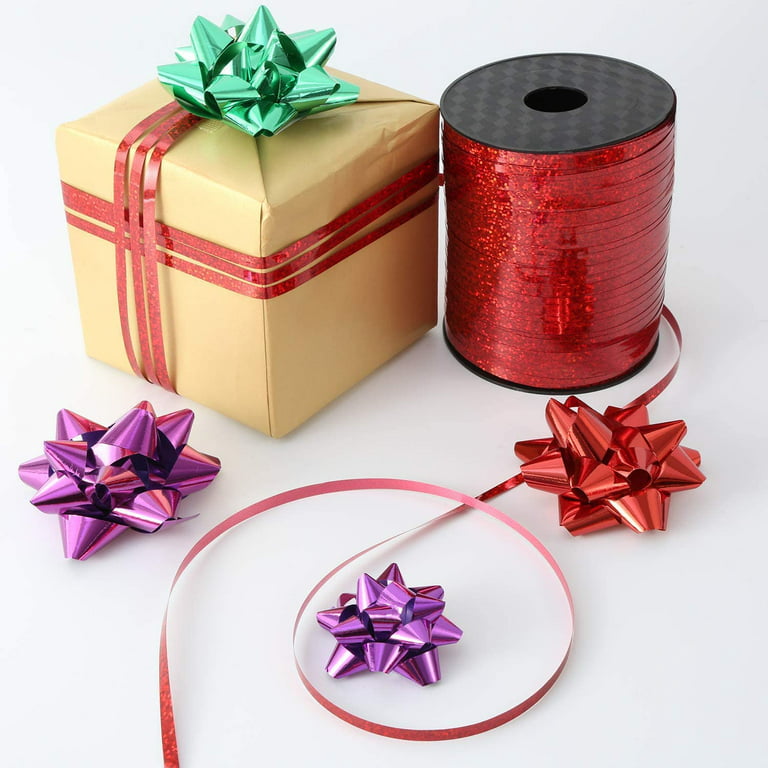 500 Yards Crimped Curling Ribbon,Shiny Metallic Balloon String Roll Gift  Wrapping Ribbonfor Gift Box Wrapping,Florist Flowers,Party Birthday  Decorations,Christmas Decor - Red 