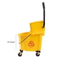 thumbnail image 6 of MATTHEW CLEANING Commercial Mop Bucket INCL.2 Pack Mop Head with Side Press Wringer On Wheels,Heavy Duty Tandem Portable Floor Cleaning Wavebrake,Ideal for Household,Industrial,Restaurant,30 Quart, 6 of 6