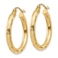 thumbnail image 2 of Boucles d'Oreilles Créoles Texturées en Or Jaune 14K, 2 of 4