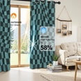 Blue and Black Wavy Checkered Pattern Blackout Curtains,Triple Weaved ...