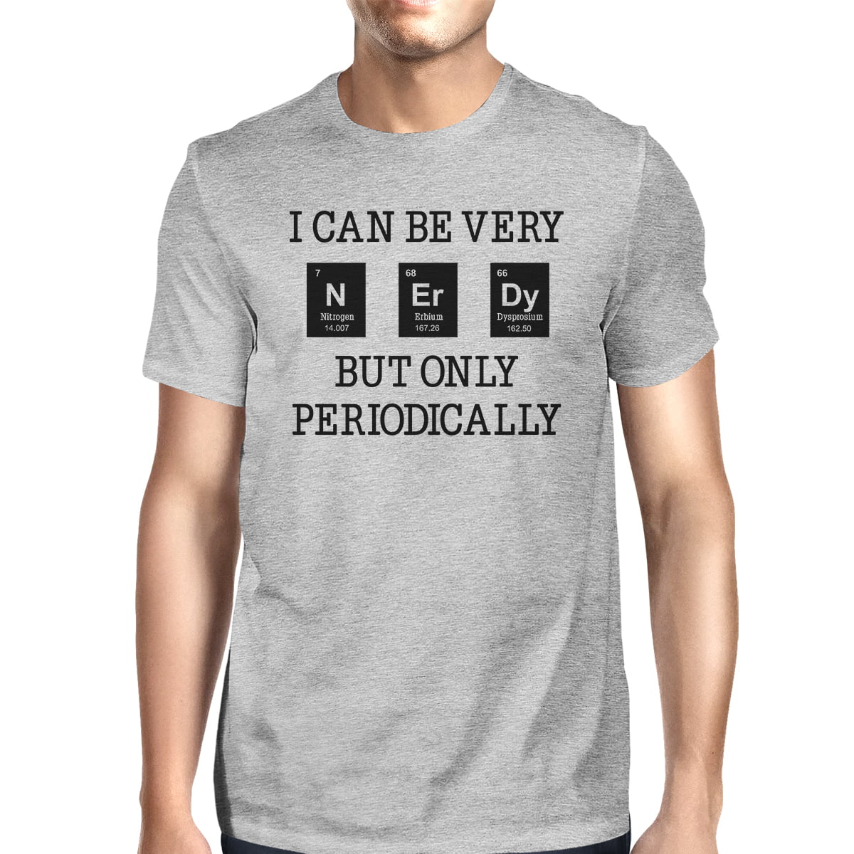Nerdy Periodically Mens Grey Funny Nerd T-Shirt Short Sleeve Tee ...