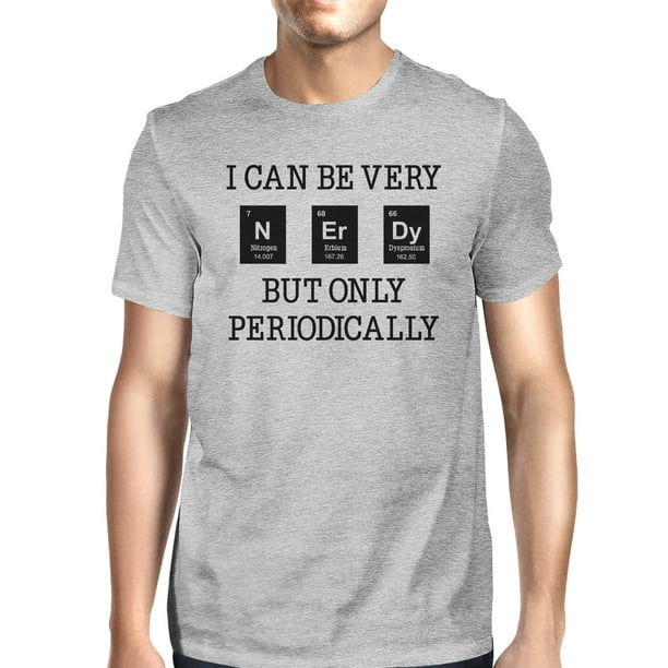 365 Printing - Nerdy Periodically Mens Grey Funny Nerd T-Shirt Short ...