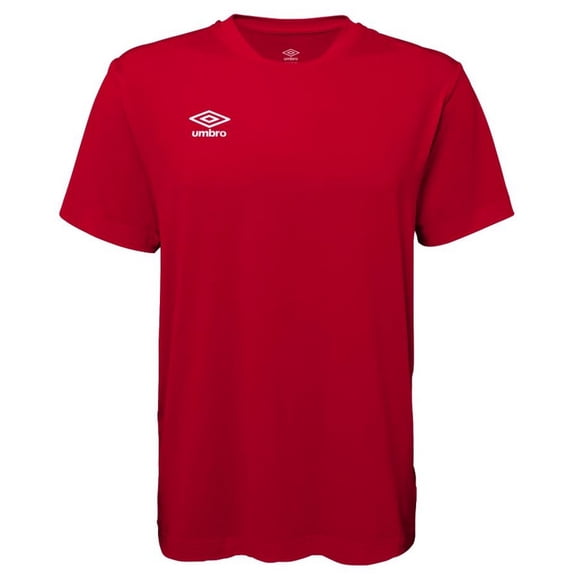 Umbro Center Short Sleeve Tee Athletic Performance Training T-Shirt (Red, M)