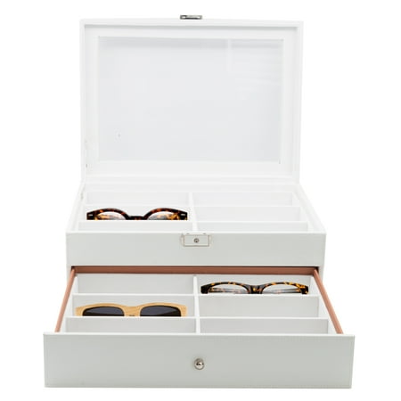 TimelyBuys - 12 Piece White Eyeglass Display Case for